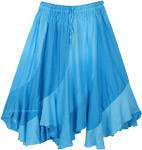 Blue Festive Midi Skirt with Spiral Cut [7481]