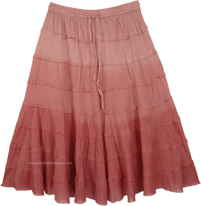 Brandy Rose Ombre Short Skirt with Tiers