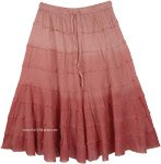 Matte Rose Gold Flared Short Tiered Skirt [7695]