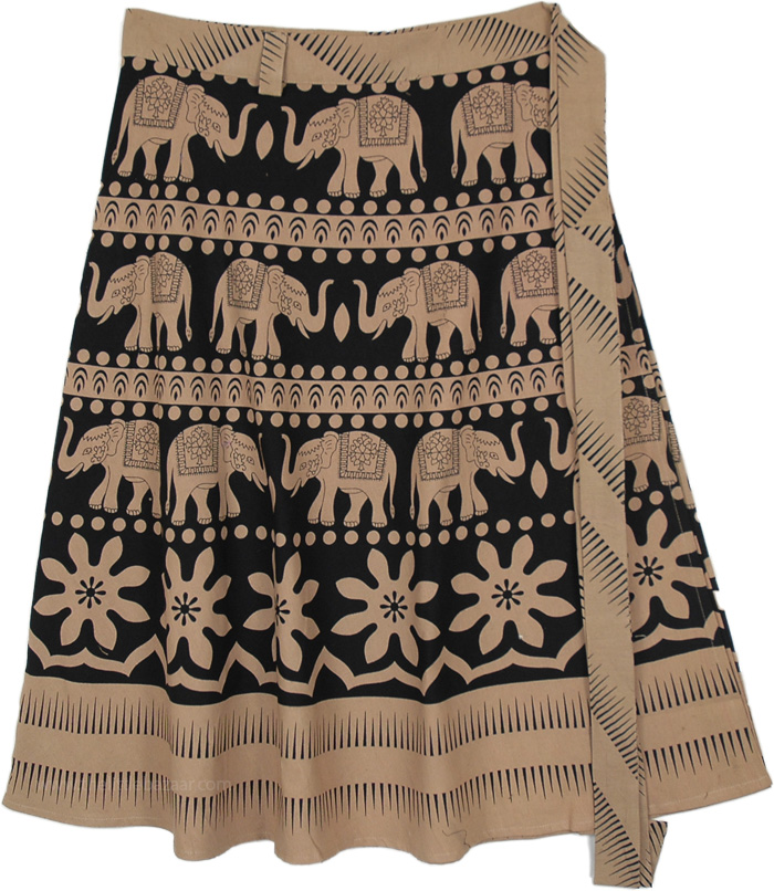 Elephant Parade Plus Short Cotton Wrap Around Skirt