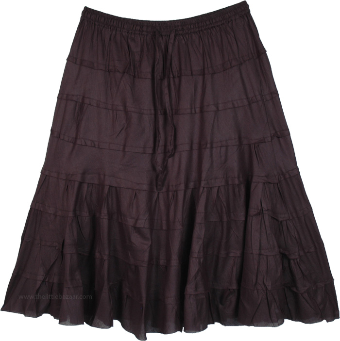 Solid Black Cotton Tiered Short Skirt | Short-Skirts | Black | Junior ...