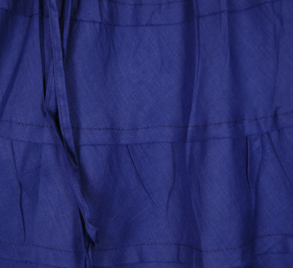 Midnight Blue Tiered Short Skirt in Cotton