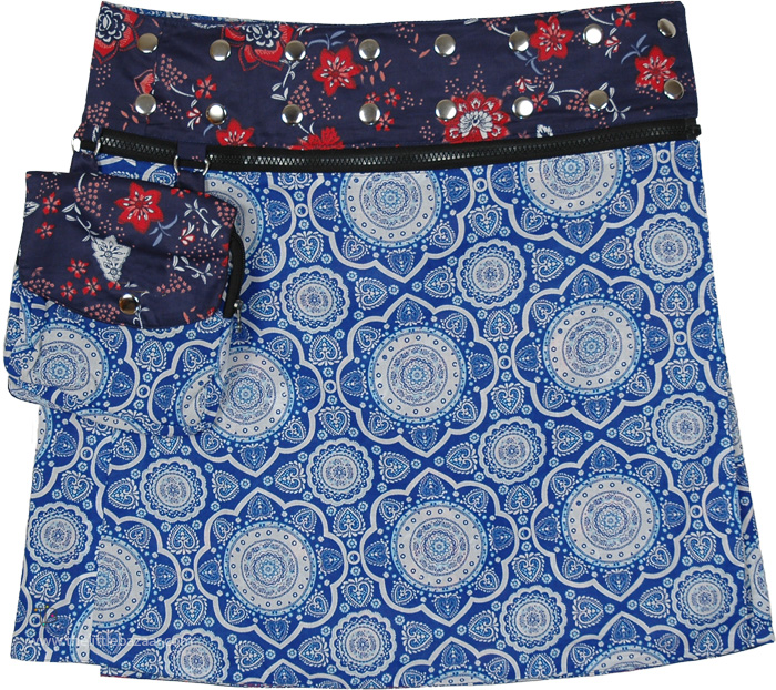 A Line Patriot Reversible Knee Length Wrap Skirt