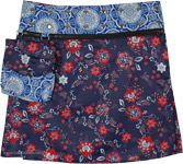 Snap Wrap Waist Short Skirt in Red White and Blue [7774]