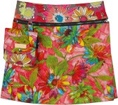 Summer Flowers Short Skirt with Buttoned Waist and Pockets [7777]