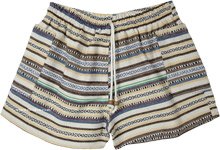 Cotton Lounge Striped Shorts with Pockets [7870]