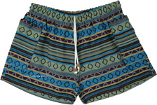 Cotton Lounge Striped Shorts with Pockets [7872]