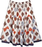 Tiered Short Cotton Skirt in Abstract Print [7932]