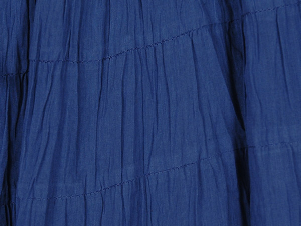 Crushed Cotton Tiered Short Skirt in Denim Blue | Short-Skirts | Blue ...