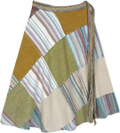 Sycamore Patchwork Knee Length Boho Wrap Skirt