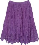 Unique Hand Knit Crochet Patterned Short Skirt  [8407]