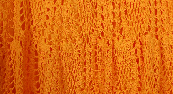 Tangerine Siesta Handmade Crochet Knit Short Skirt