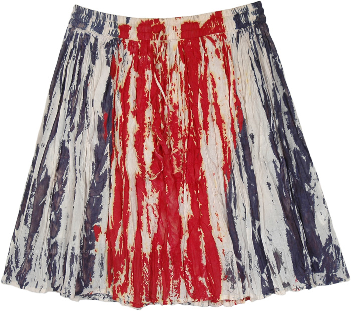 Red and Blue Americana Short Skirt