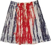 Crinkled Cotton Magic Tie Dye Short Skirt [8433]