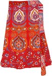 Scarlet Paisley Printed Short Wrap Around Skirt