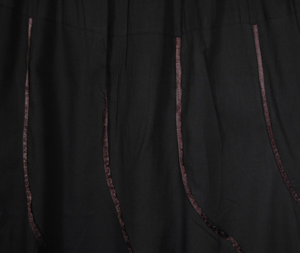 Midnight Black Summer Short Skirt with Ribbons
