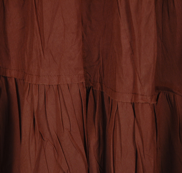 Choco Brown Crinkled Cotton Short Skirt | Short-Skirts | Brown ...
