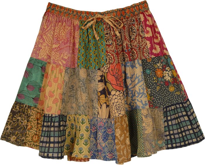 Women Boho Floral Print Skater Mini Skirt Beach High Waist Pleated Ruffle  Skirts | eBay