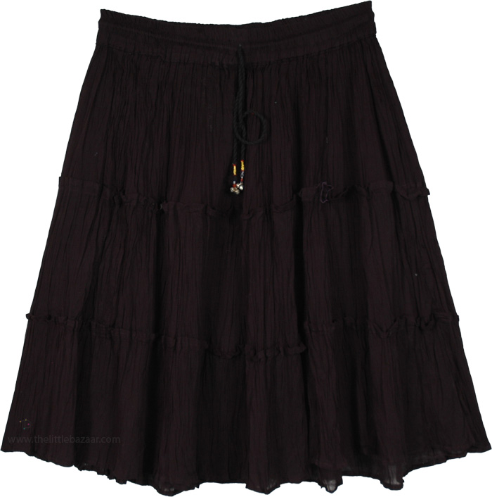 Restless Raven Tiered Cotton Short Skirt