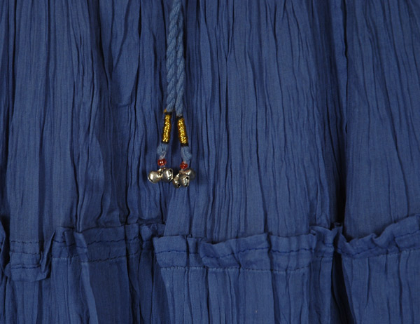 Kashmir Blue Tiered Cotton Short Skirt
