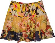 Tiered Floral Printed Short Skirt in Cotton Fabric [9059]