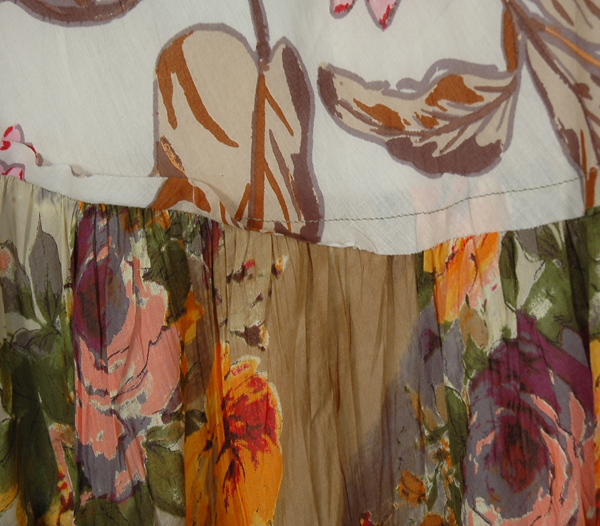 Sandstone Floral Cotton Multicolor Midi Skirt