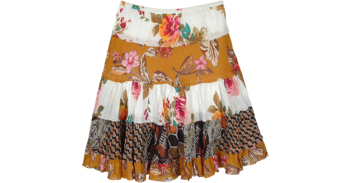 Floral cotton mini skirt | Treat ürself