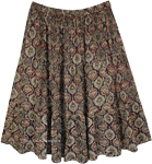 Dark Choco Seven Tier Fit and Flare Cotton Skirt