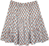 Paradise Gardens White Printed Short Skirt