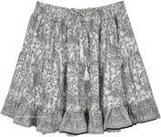 Retro Paisley Frilled Bottom Tiered Bohemian Short Skirt