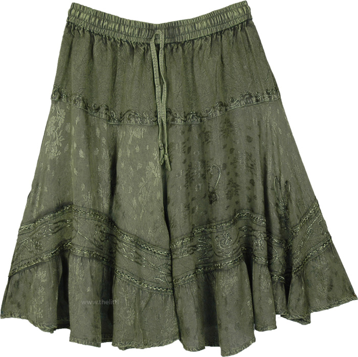 Green Renfaire Short Skirt | Short-Skirts | Green | Patchwork ...