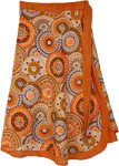 Floral Circle Patterned Wrap Around Skirt in Two Layers [9524]