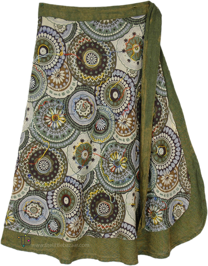 Green Meadow Twin Layer Wrap Around Skirt