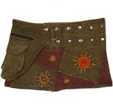 Gypsy Wrap Around Mini Skirt in Patchwork with Snap Waist [9588]
