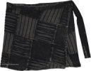 Gothic Black Patchwork Razor-Cut Short Wrap Skirt