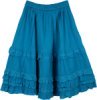 Turquoise Blue Eyelet Frills Skirt
