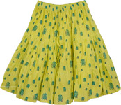 Amazon Yellow Cotton Short Skirt