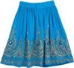 Blue Sequin Short Dancing Skirt