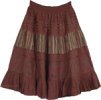 Alcippe Brown Short Cotton Skirt