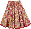 Lovsickle White Pink Floral Long Skirt