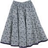 Abstract Steel Gray On White Boho Skirt