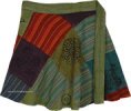 Vibrant Patchwork Festival Mini Wrap Skirt