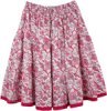 Crimson Pink Floral Short Summer Skirt