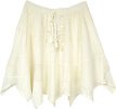 Mini Cowboy Skirt in Off-White Lace-Up