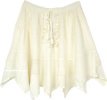 Mini Cowboy Skirt in Off-White Lace-Up