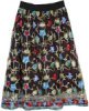 Gypsy Sheer Black Skirt with Colorful Mexican Embroidery