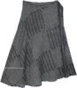 Plus Vertical Stripe Cotton Wrap Around Knee Length Skirt