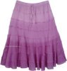 Lavender Ombre Summer Knee Length Skirt with Tiers