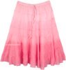 Baby Pink Ombre Knee Length Summer Skirt with Tiers
