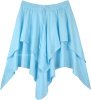 Sky Blue Handkerchief Hem Double Layered Skirt